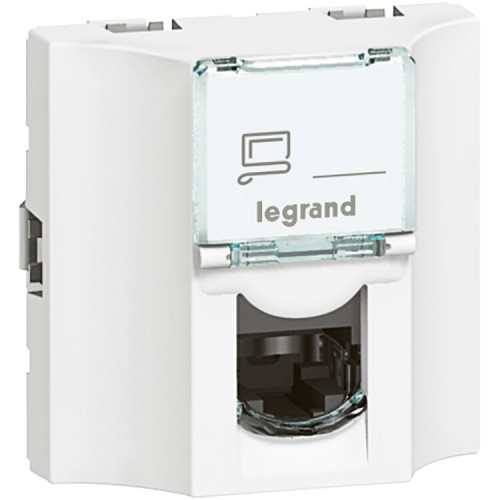 Mosaic RJ45 прох. Cat. 6а STP бел. | 078628 | Legrand