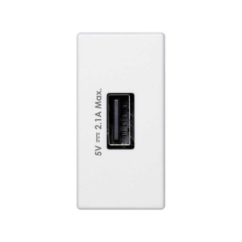 Simon Connect Зарядное устройство USB, К45, узкий модуль, 5 В, 2,1 А, белый | K126D-9 | Simon