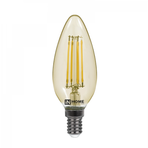 Лампа светодиодная LED-СВЕЧА-deco 7Вт 230В Е14 3000К 630Лм золотистая | 4690612007540 | IN HOME
