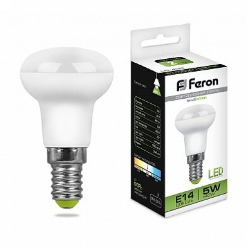 Лампа светодиодная рефлектор LB-439 (5W) 230V E14 4000K R39 | 25517 | FERON