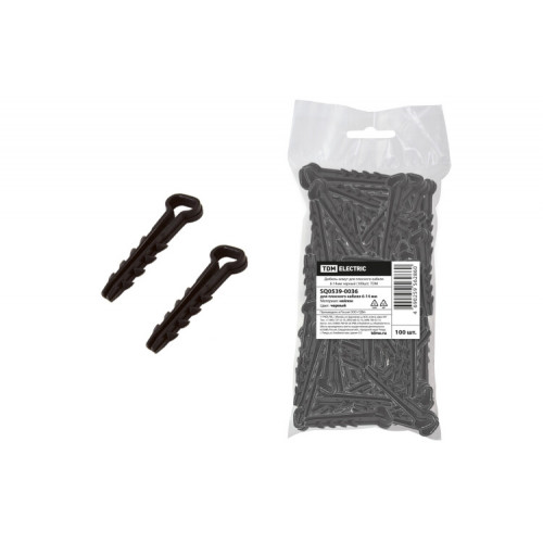 Дюбель-хомут для плоского кабеля 6-14мм черный (100шт) | SQ0539-0036 | TDM