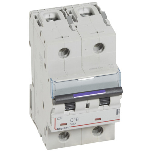 Выключатель автоматический двухполюсный DX3 16А C 50кА (3 мод) | 410148 | Legrand