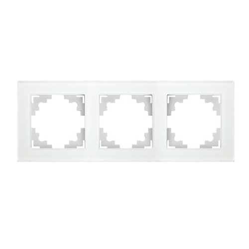 Рамка горизонтальная 3-местная, серия Катрин, GFR00-7003-01, белый | 39256 | STEKKER