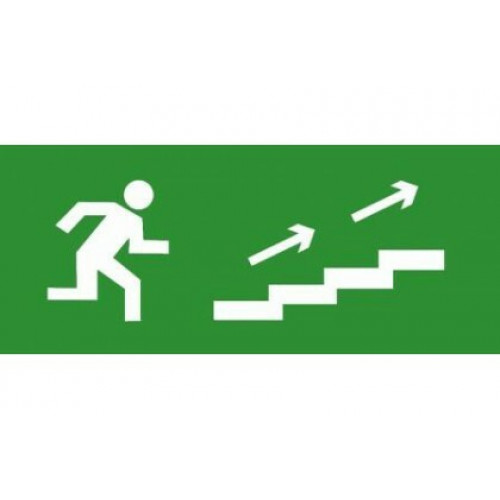 Эвакуационный знак ЭП14 По лестнице вверх направо 140x280 мм | ЭП14 140280 | TechnoLux