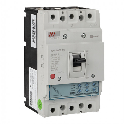 Автоматический выключатель AV POWER-1/3 100А 100kA ETU2.0 AVERES | mccb-13-100H-2.0-av | EKF