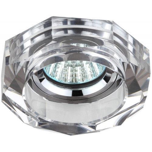 Светильник светодиодный DK6 CH/SL декор стекло объемный многогранник MR1612V/220V 50W GU53 хром/зеркальн | C0045756 | ЭРА