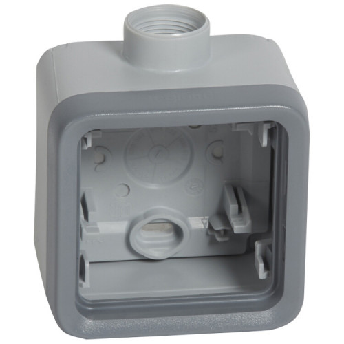 Plexo Серый Коробка 1-ая для наружного монтажа с 1 каб.вводом ISO20 IP55 | 069652 | Legrand