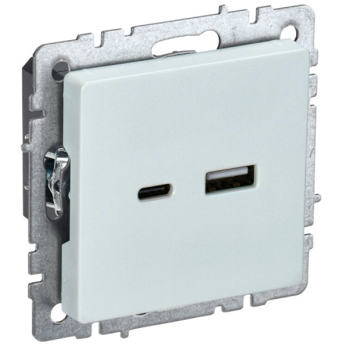 BRITE Розетка USB A+C 18Вт РЮ11-1-БрЖ жемчужный | BR-U22-018-K36 | IEK