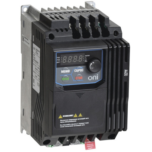 Преобразователь частоты A400 220В, 1Ф 2,2 kW 11А серии ONI | A400-21E022IP20F | IEK