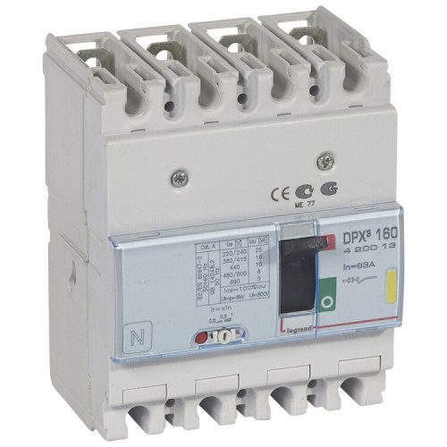 Автоматический выключатель DPX3 160 - термомагнитный расцепитель - 16 кА - 400 В~ - 4П - 63 А | 420013 | Legrand