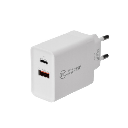 Сетевое зарядное устройство REXANT Type-C + USB 3.0 с Quick charge, белое |16-0278 | REXANT