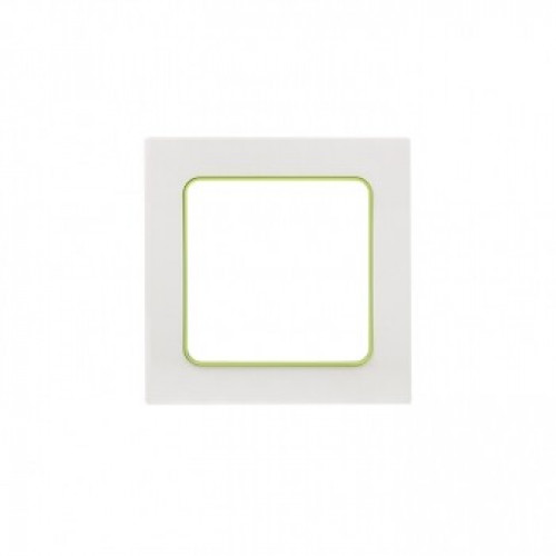Стокгольм Рамка 1-местная белая с линией цвета зеленый PROxima | EXM-G-302-20 | EKF