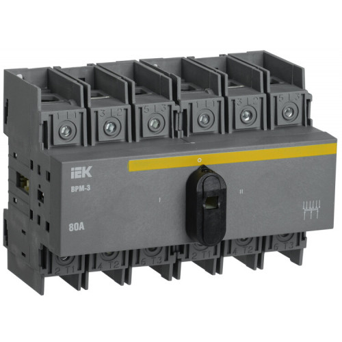 Выключатель-разъединитель модульный ВРМ-3 3P 80А | MVR30-3-080 | IEK