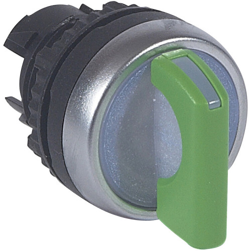 Переключатель - Osmoz - для комплектации - с подсветкой - 3 положения с возвратом в центрs - 45° - зеленый | 024055 | Legrand