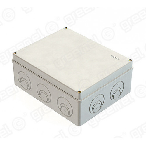 Коробка распределительная наружного монтажа 240х195х90мм IP44, в комплекте кабельные вводы GE51028 (D25)-3шт, GE51037 (D32)-2шт (6шт) | GE41271 | GREE