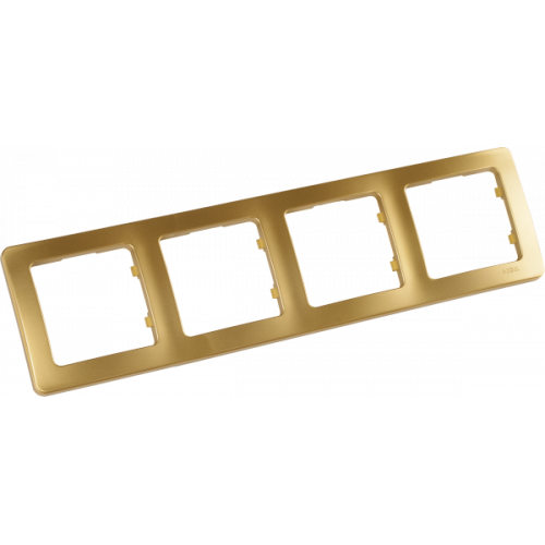 Рамка четырёхместная, скрытой установки, цвет золото | Р404-07 | HEGEL