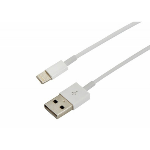 USB кабель для iPhone 5/6/7 моделей ОРИГИНАЛ (чип MFI) 1 м белый | 18-0000 | REXANT