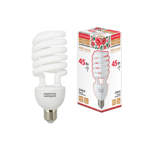 Лампа энергосберегающая КЛЛ 45Вт Е27 827 cпираль НЛ-HS | SQ0347-0034 | TDM