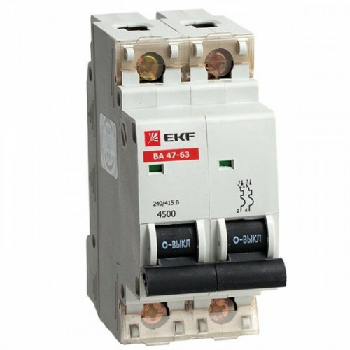 Выключатель автоматический трехполюсной ВА 47-100 3P 80A (C) 10kA+F193:F214 | mcb47100-3-80C | EKF