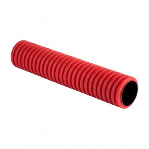 Труба гофрированная двустенная жесткая ПНД d75 6м (36м/уп.) красная, | tr2st-75-6m | EKF