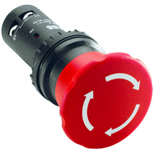 Кнопка CE4T-10R-02 аварийного останова с фиксацией 2НЗ отпускани е поворотом 40мм | 1SFA619550R1051 | ABB