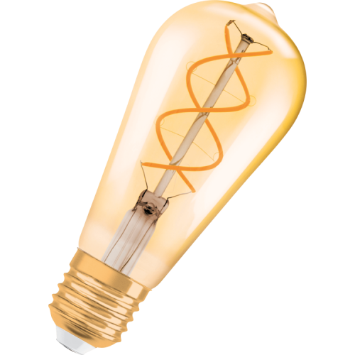 Лампа светодиодная филаментная Vintage 1906 LED CL Edison FIL GOLD 25 non-dim 5W/820 E27 | 4058075092112 | Osram