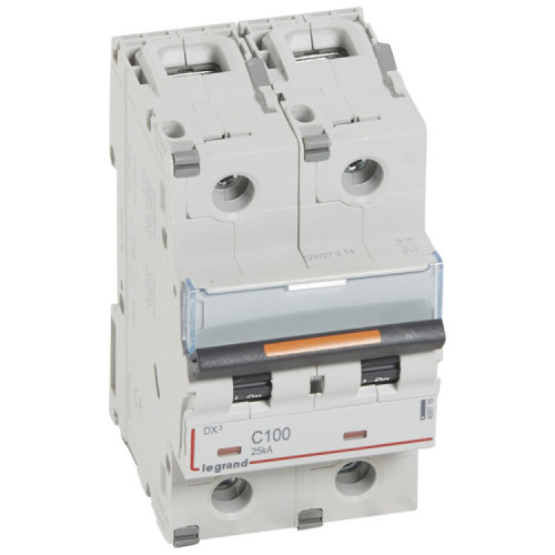 Выключатель автоматический двухполюсный DX3 100А C 25кА (3 мод) | 409776 | Legrand
