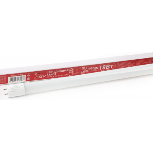 Лампа светодиодная RED LINE ECO LED T8-18W-865-G13-1200mm | Б0032977 | ЭРА