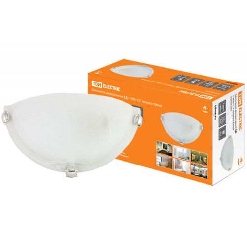 Светильник декоративный СД 1*60 Вт E27 полукруг белый (в индивид. коробке) | SQ0358-0001' | TDM