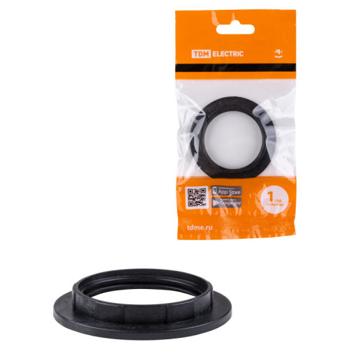 Кольцо для патрона Е27, термостойкий пластик, черный, | SQ0335-0168 | TDM