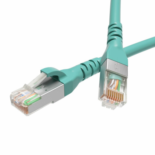 Патч-корд экранированный CAT6A S/FTP 4х2, LSZH, бирюзовый, 5.0 м | RN6ASF4550AQ | DKC