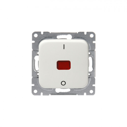Выключатель 1-клавишный, 2-полюсный, с лампой контрольной подсветки, 10А/250В, серия Jussi, белый | 1062UK | 2TKA000143G1 | ABB