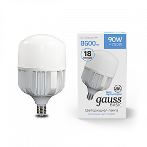 Лампа светодиодная промышленная Basic T160 AC180-240V 90W 8600lm 6500K E40 LED 1/6 | 11734392 | Gauss