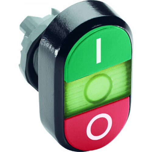 Кнопка двойная MPD2-11G (зеленая/красная) зеленая линза с тексто м (I/O) | 1SFA611131R1102 | ABB