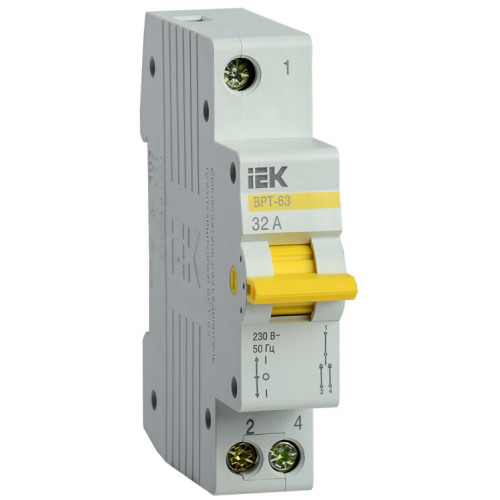 Выключатель-разъединитель (рубильник) трехпозиционный ВРТ-63 1п 32А | MPR10-1-032 | IEK
