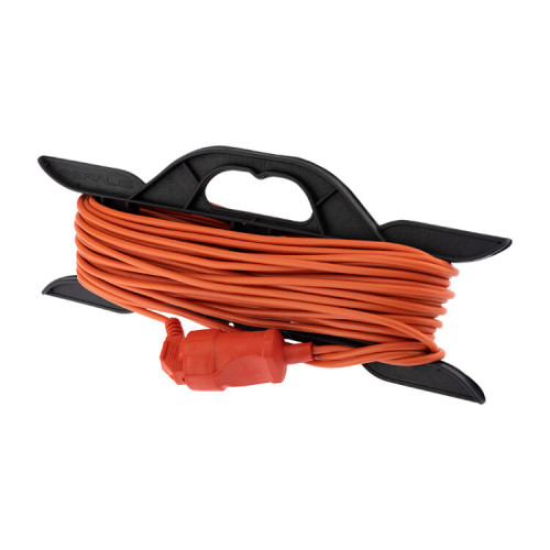 Удлинитель-шнур на рамке ПВС 2х0.75, 20 м, б/з, 6 А, 1300 Вт, IP20, оранжевый (Сделано в России) | 11-7112 | PROconnect