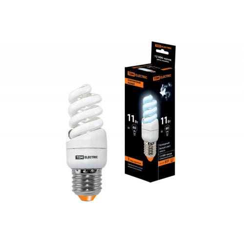 Лампа энергосберегающая КЛЛ-FSТ2-11 Вт-4000 К–Е27 КОМПАКТ (35х98 мм) | SQ0323-0177 | TDM