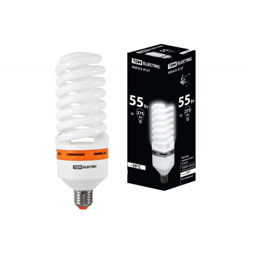 Лампа энергосберегающая КЛЛ-FS-55 Вт-2700 К–Е27 (73х218 мм) | SQ0323-0127 | TDM