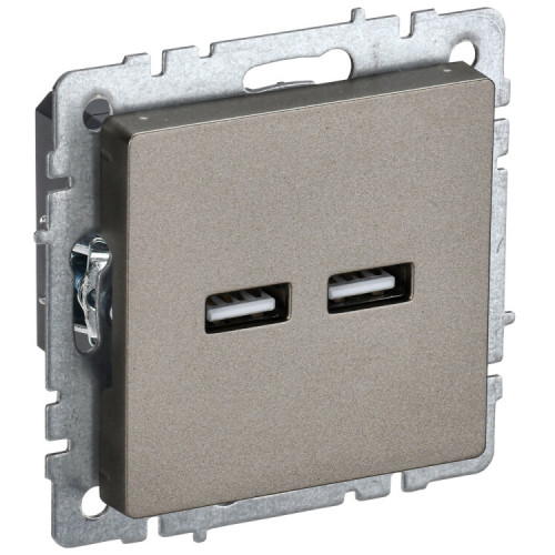 BRITE Розетка USB A+A 3,1А РЮ10-1-БрШ шампань | BR-U21-D31-K37 | IEK