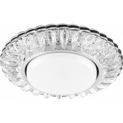 Светильник потолочный встраиваемый под лампу GX53 CD4026 20LED*2835 SMD 4000K, 15W GX53, без лампы, прозрачный, хром | 29540 | FERON