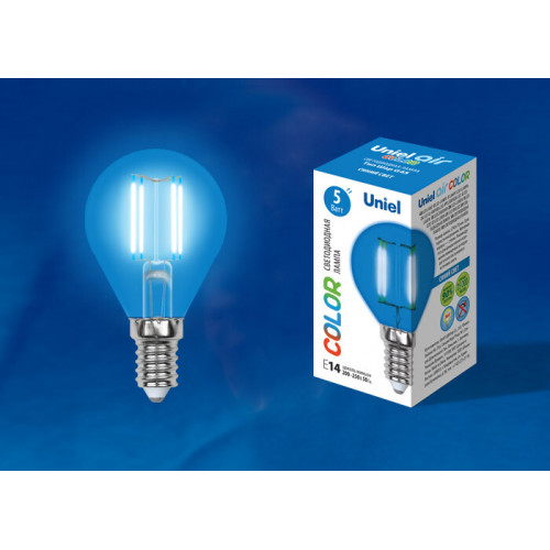 Лампа светодиодная LED-G45-5W/BLUE/E14 GLA02BL LED. 