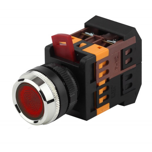 Кнопка управления ABLFS-22 красный d22мм неон/240В 1з+1р (10/400/3200) | Б0045654 | ЭРА