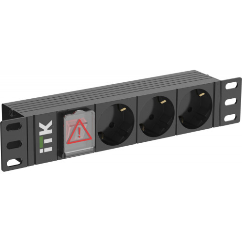 ITK PDU 3 розетки нем. ст. LED 1U вх. С14 10