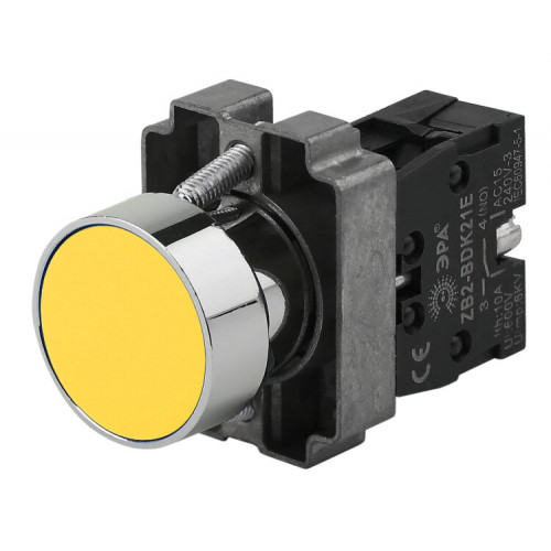Кнопка управления LAY5-BA51 без подсветки желтая 1з (20/200/8000) | Б0045668 | ЭРА