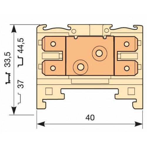 Клемма HD6/8.2G.2G.1, 4 quick-connect (fast on) 6,3x0,8мм, 6 мм. кв., горизонтальные | 1SNA160606R1400 | TE