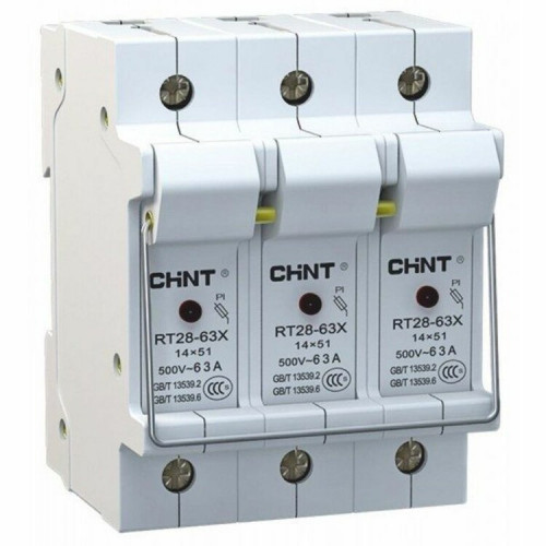 Держатель плавких вставок с индикацией RT28-63X 14х51 3П (R) | 520517 | CHINT