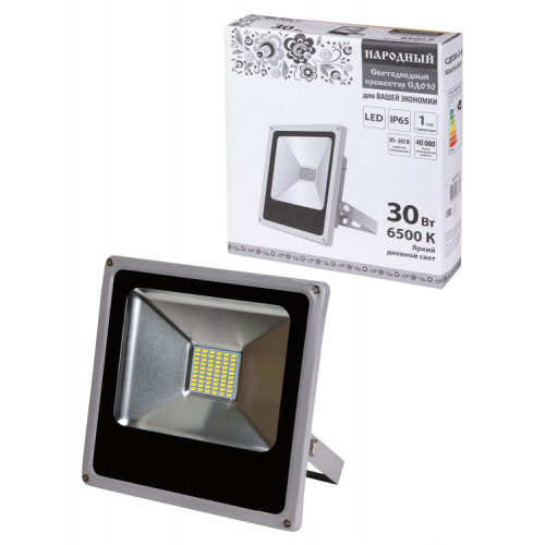 Прожектор светодиодный СДО 30-2-Н 30Вт 6500К IP65 серый | SQ0336-0207 | TDM