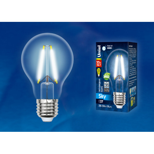 Лампа светодиодная LED-A60-12W/4000K/E27/CL PLS02WH LED. 