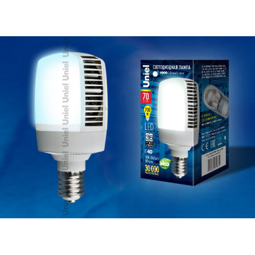 Лампа светодиодная промышленная LED-M105-70W/NW/E40/FR ALV02WH LED мощная, мат.. Серия Venturo. 4000К | UL-00001813 | Uniel