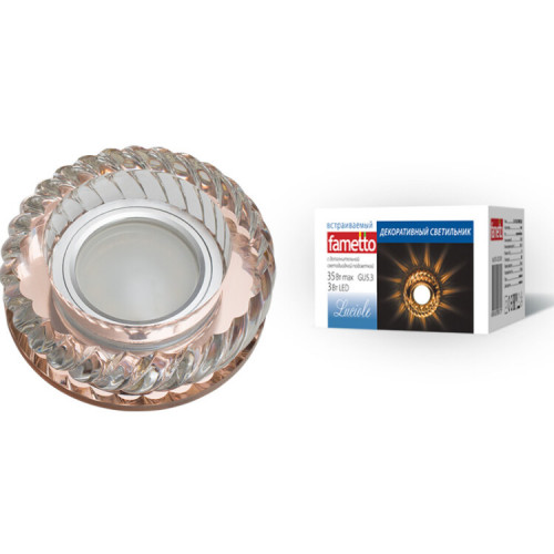 Светильник декор.встр Luciole DLS-L123 GU5.3 BRONZE/CLEAR GU5.3 доп.LED подсветка 3Вт стекл/стекл. Бронза/прозр | UL-00000373 | Fametto